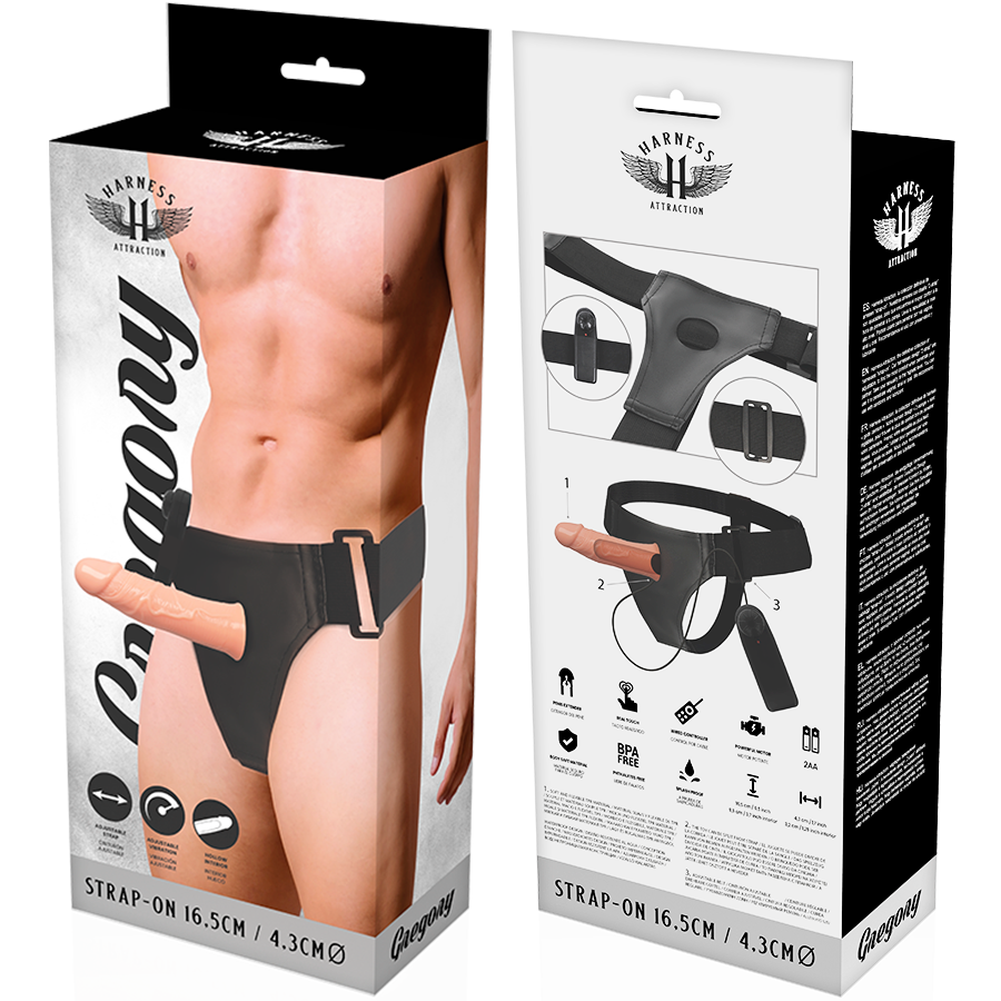 HARNESS ATTRACTION - GREGORY HOLLE RNES MET VIBRATOR 16,5 CM -O- 4,3 CM