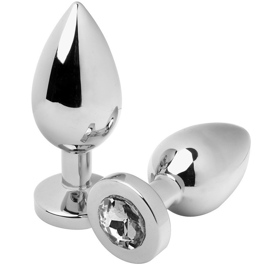 METAAL HARD - ANAALPLUG DIAMANT TRANSPARANT KLEIN 5,71CM