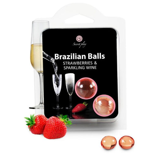 SECRETPLAY - AARDBEI EN CHAMPAGNE BRAZILIAANSE BALLETJES SET
