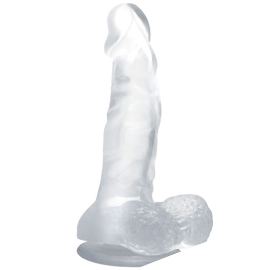 BAILE - REALISTISCHE DILDO MET ZUIGNAP EN TEELBALLEN 16,7 CM TRANSPARANT