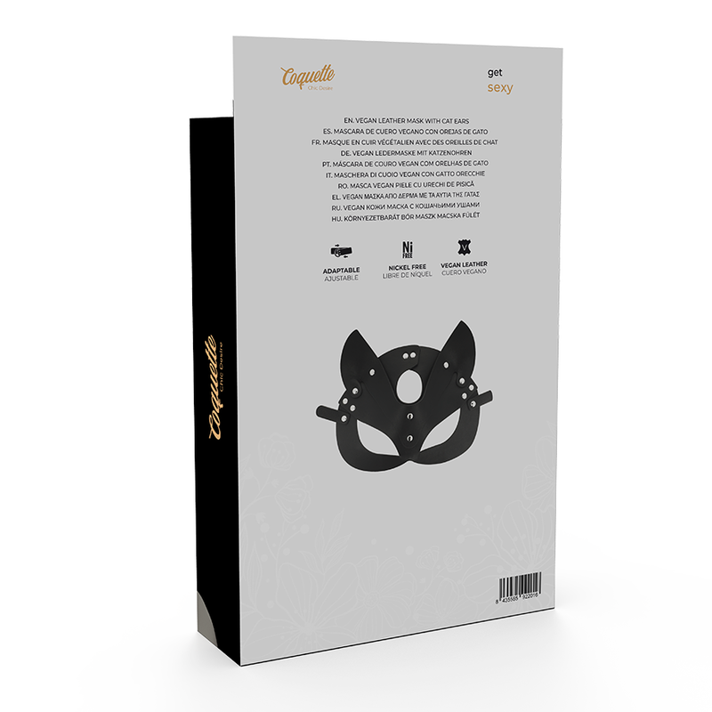 COQUETTE CHIC DESIRE - VEGAN LEREN MASKER MET KONIJNENOREN