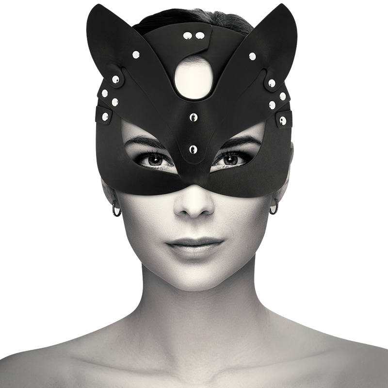 COQUETTE CHIC DESIRE - VEGAN LEREN MASKER MET KONIJNENOREN