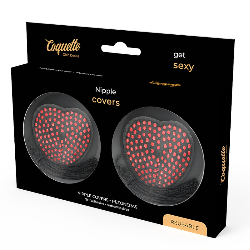COQUETTE CHIC DESIRE - NIPPLE COVERS HART ZWART / ROOD