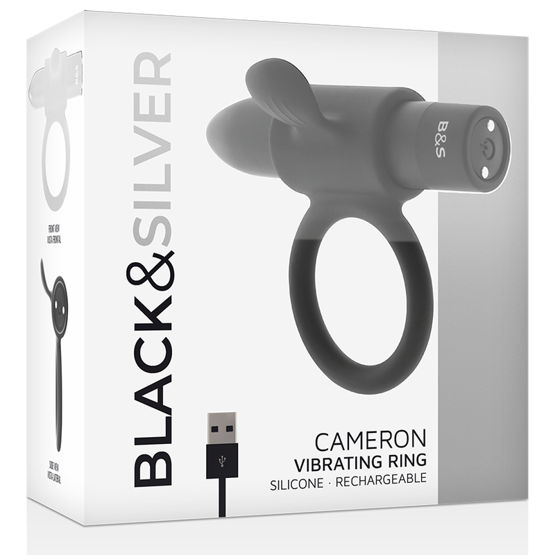 ZWART&ZILVER - CAMERON ZWARTE OPLAADBARE RING