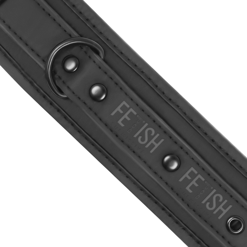 FETISJ-ONDERDANIG - VEGAN LEREN KETTING EN HANDBOEIEN MET NEOPREEN VOERING