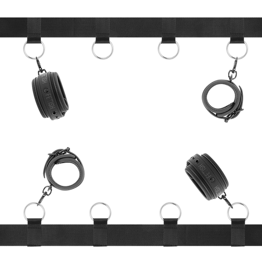 FETISJ SUBMISSIEF - LUXE BEDBANDEN SET MET NEOPREEN VOERING