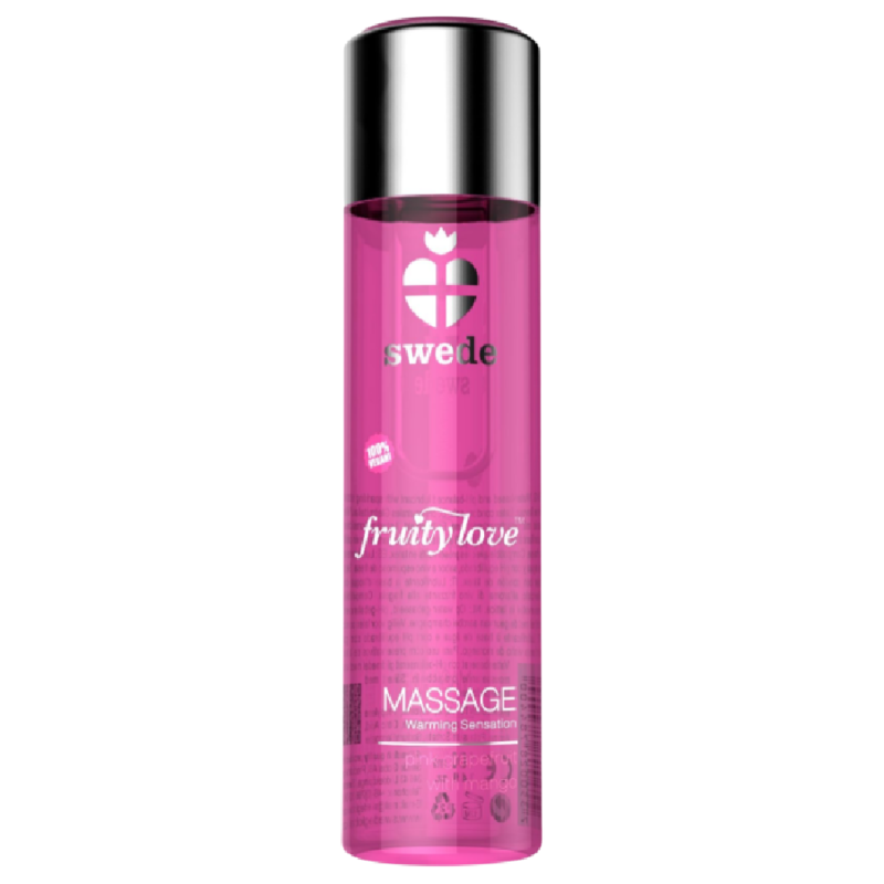 SWEDE - FRUITY LOVE VERWARMEND EFFECT MASSAGEOLIE ROZE FRAMBOOS EN RABARBER 120 ML