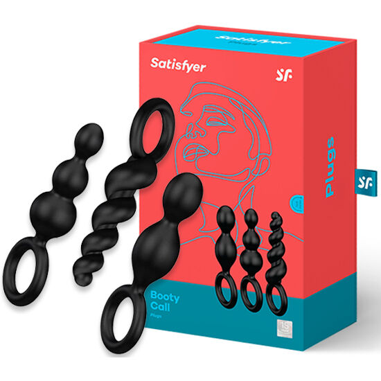 SATISFYER - ANALE PLUGGEN SET 3 STUKS ZWART