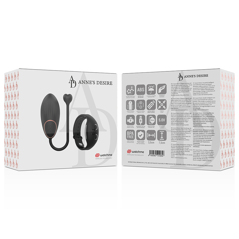 ANNE'S DESIRE - EGG AFSTANDSBEDIENING TECHNOLOGIE WATCHME ZWART