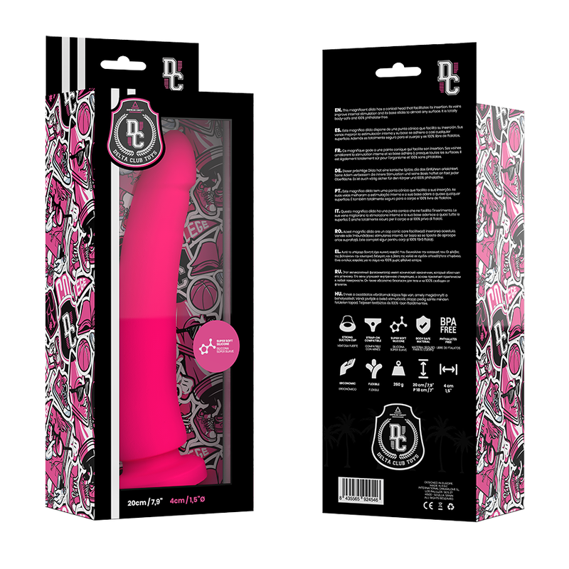 DELTA CLUB - SPEELGOED ROZE DILDO MEDISCHE SILICONE 20 CM -O- 4 CM