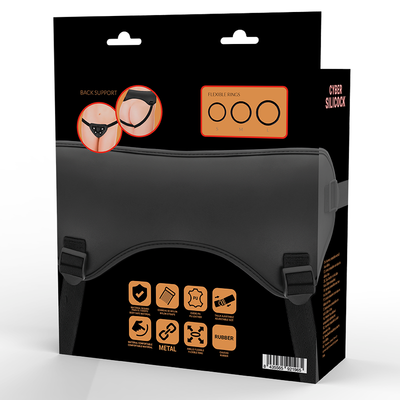 CYBER SILICOCK - STRAP-ON HARNESS MET 3 GRATIS RINGEN