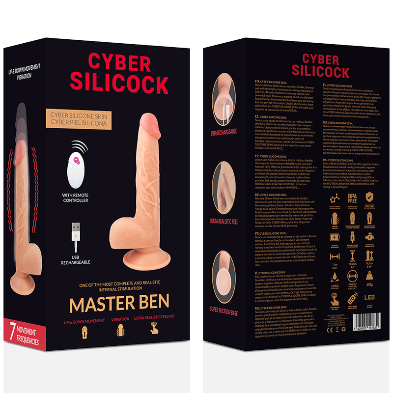 CYBER SILICOCK - AFSTANDSBEDIENING REALISTISCHE MASTER BEN 23.88 CM -O- 4.3 CM
