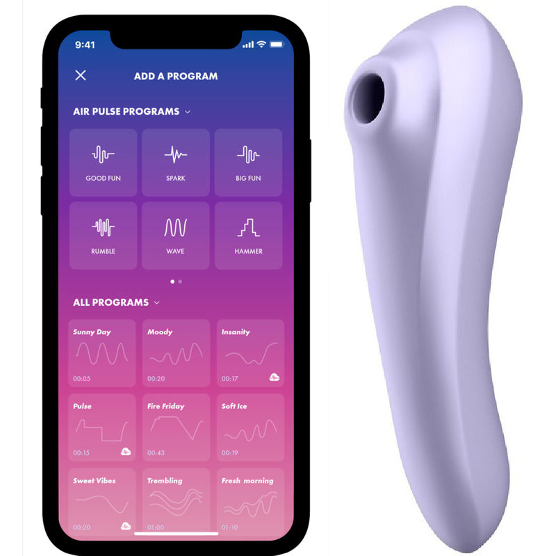 SATISFYER - DUAL PLEASURE LUCHTDRUKVIBRATOR MAUVE