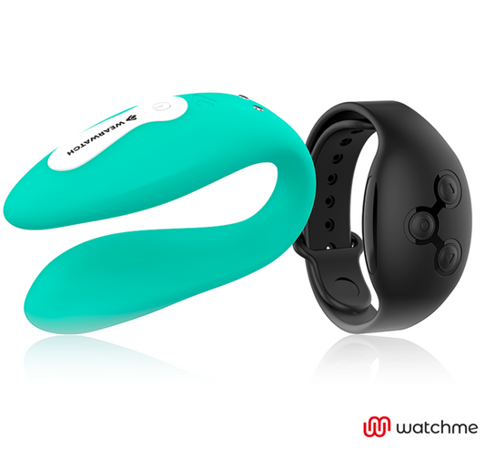 WEARWATCH - DUAL TECHNOLOGY VIBRATOR WATCHME AQUAMARIJN / ZWART
