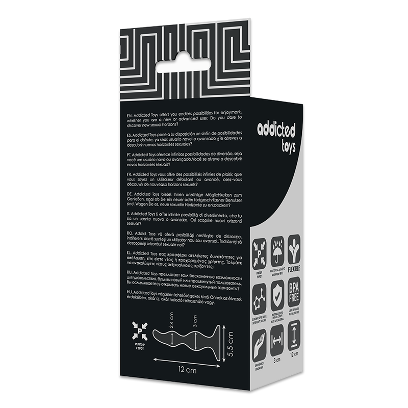ADDICTED TOYS - ANALE SEKSSPLUG 12 CM ZWART