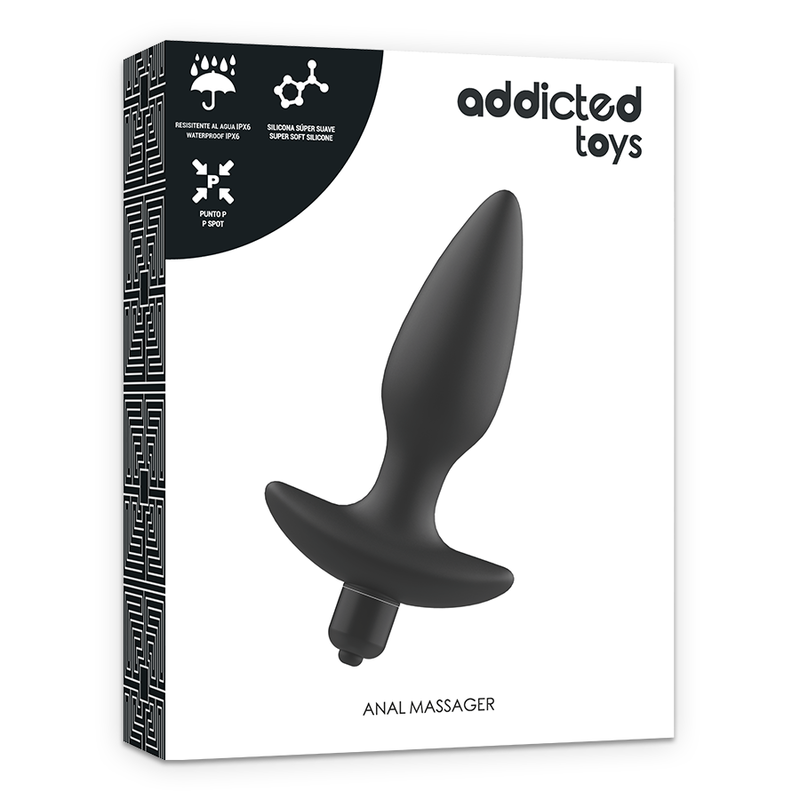 ADDICTED TOYS - MASSAGE-ANAALPLUG MET TRILLING ZWART