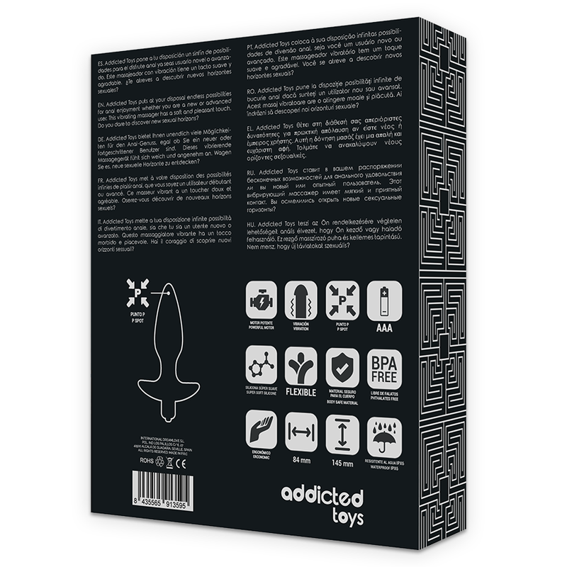 ADDICTED TOYS - MASSAGE-ANAALPLUG MET TRILLING ZWART